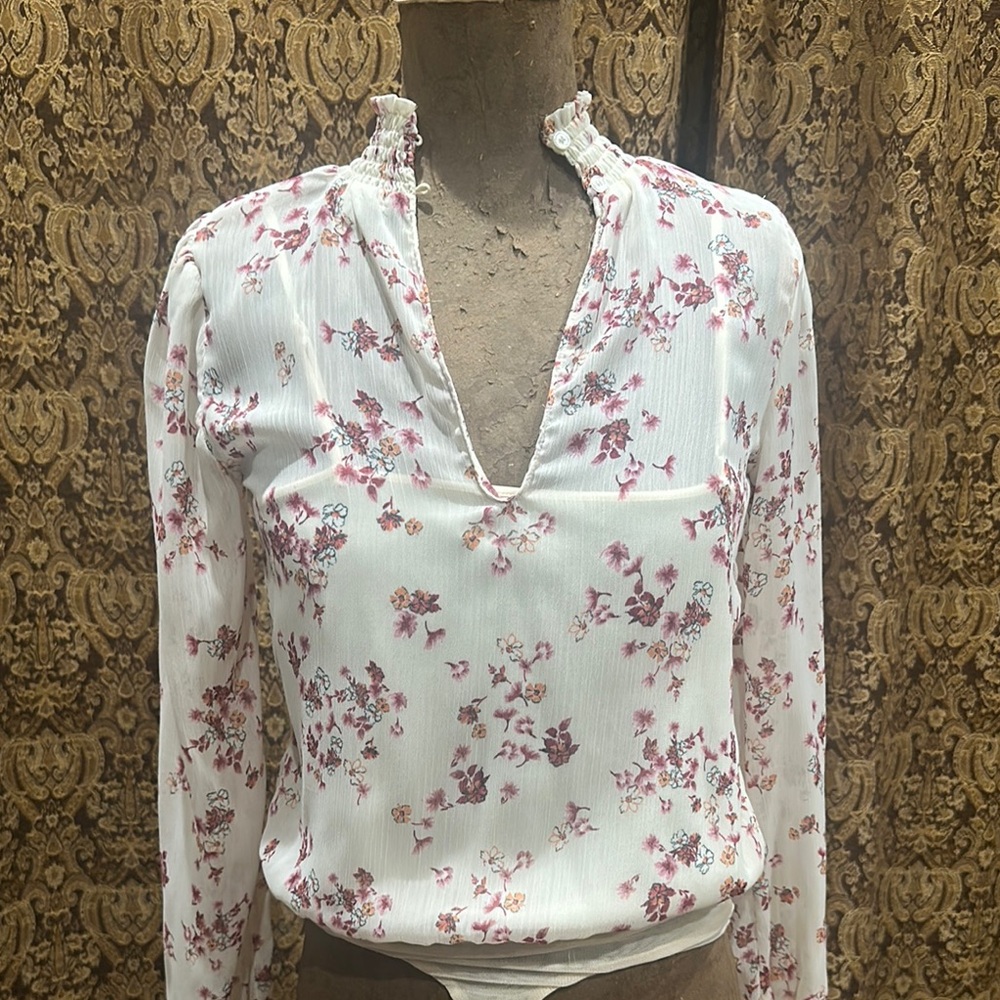 Socialite Pink and White Fitted Bodysuit with Ruffles